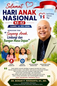 Hari Anak Nasional ke-42 Tahun 2026, DR. Bonar P. Krisnanto Tegaskan Anak Indonesia Adalah Aset Terbesar Bangsa
